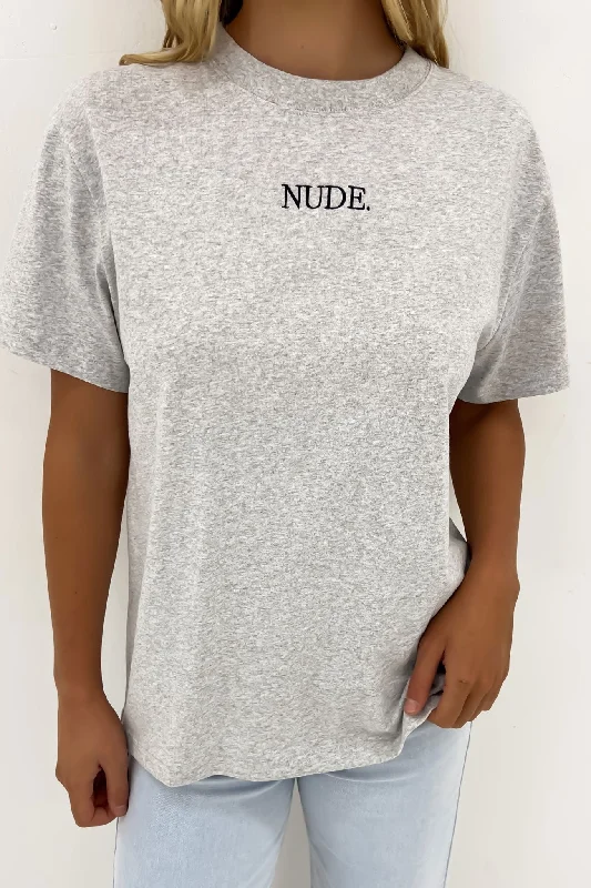 NUDE. Signature Tee Grey Marle