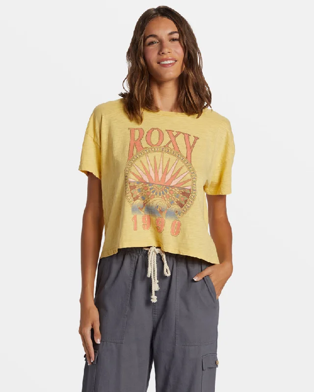 Roxy Surfs Up Tee-Cornsilk