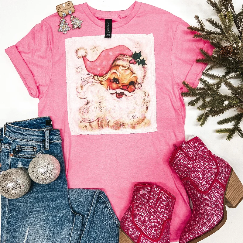 Santa Baby Short Sleeve Patch Graphic Tee in Pink