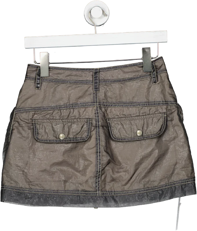 Diesel Grey Mini Skirt With Large Front Pockets UK S