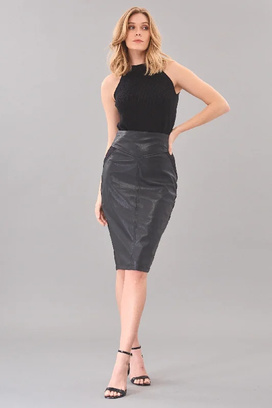 Vegan Leather Pencil Skirt