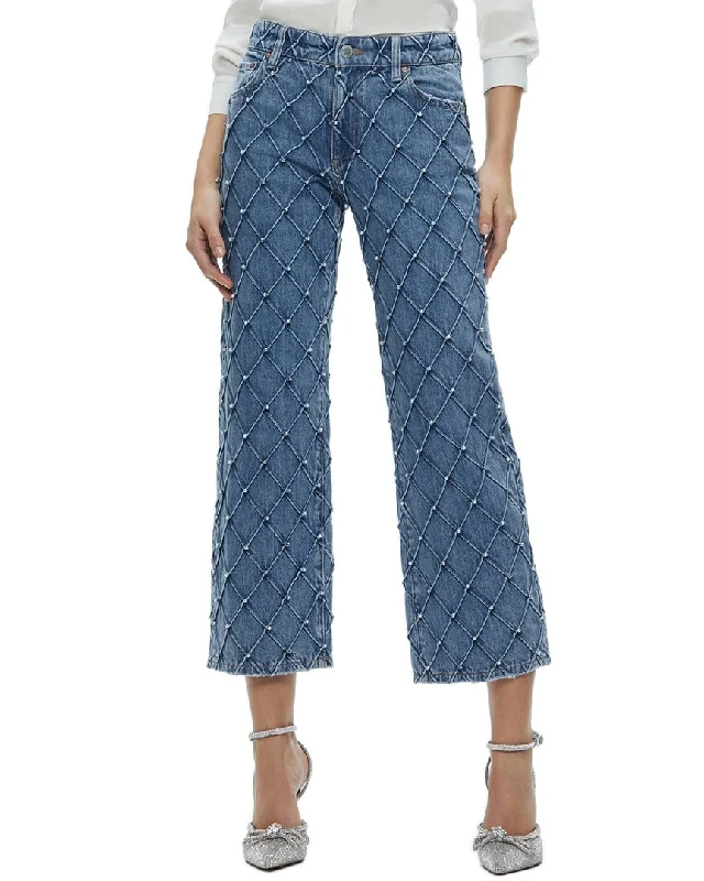 alice + olivia Weezy Quilt Cropped Mr Jean