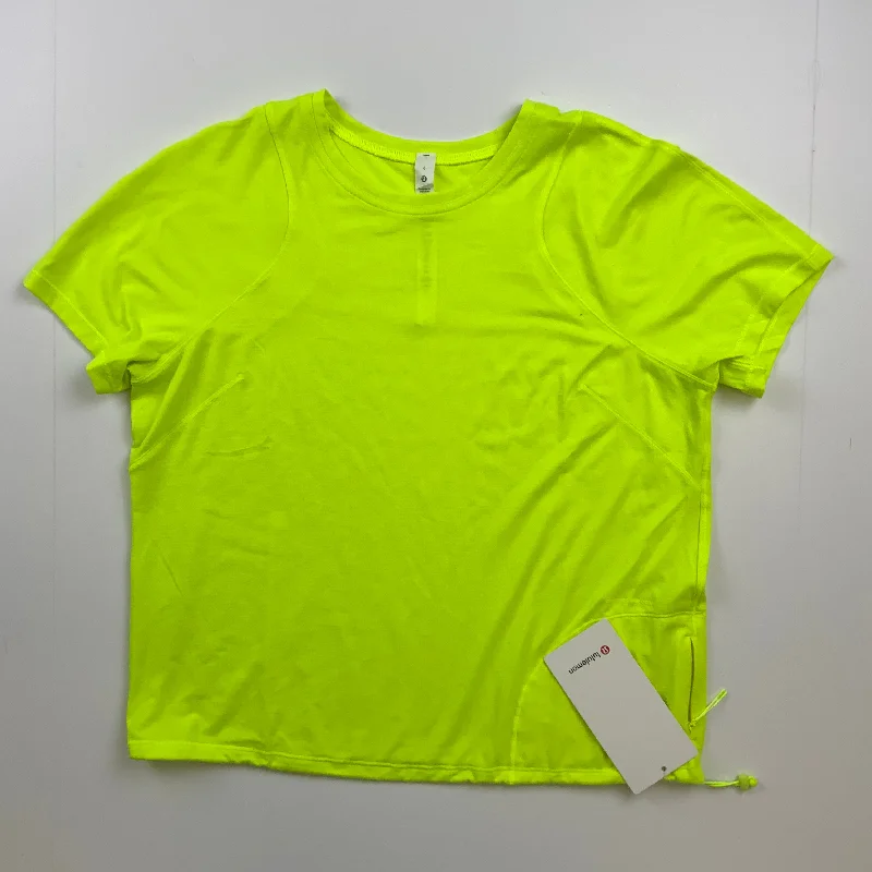 Athletic Top Short Sleeve By Lululemon In Yellow, Size: 8