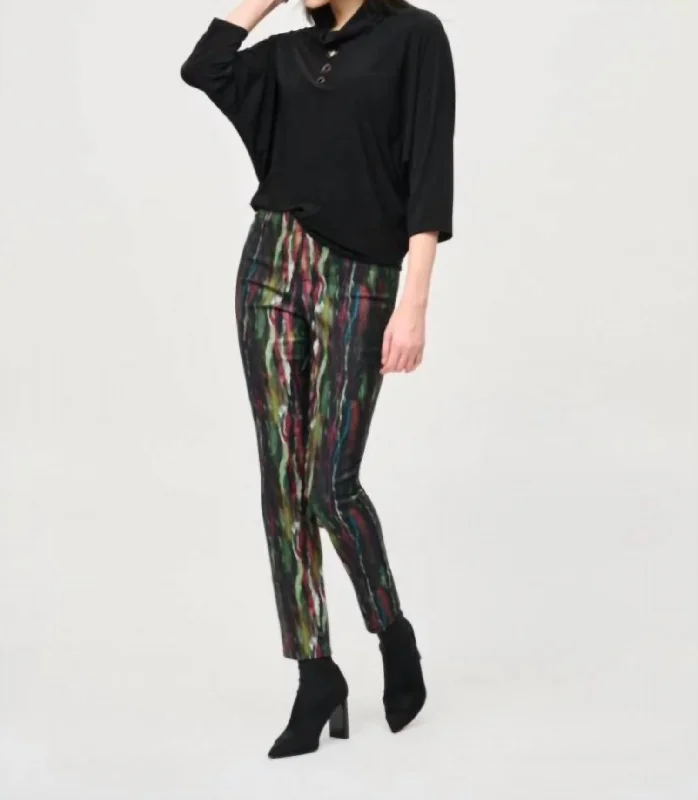 Classic Slim Pull-On Pants In Multi