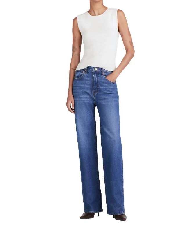 Faye High Rise Tailored Wide Leg Jeans In Mercer