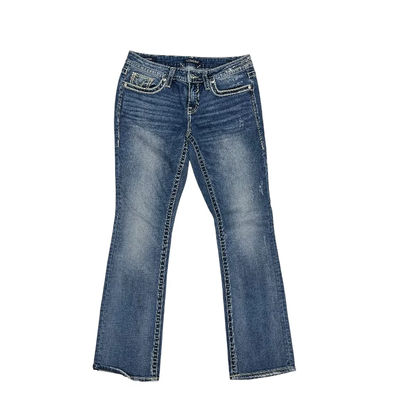 Jeans Boot Cut By Vigoss In Blue Denim, Size:14