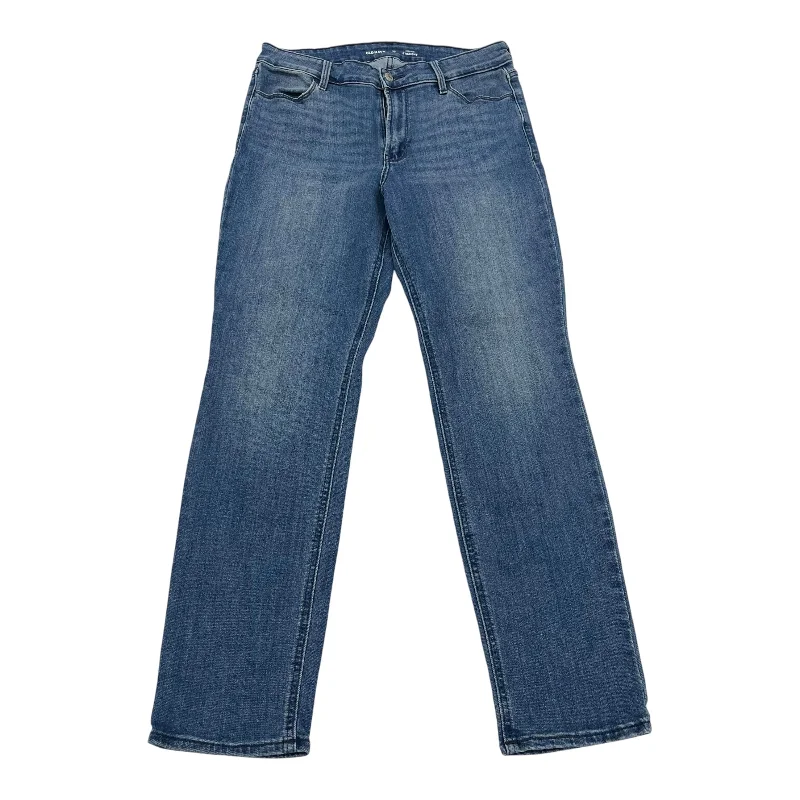 Jeans Straight By Old Navy In Blue Denim, Size:10