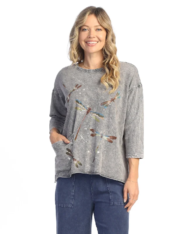 Jess & Jane "Fairy Duet" Mineral Washed Drop Shoulder Top - M111-2043