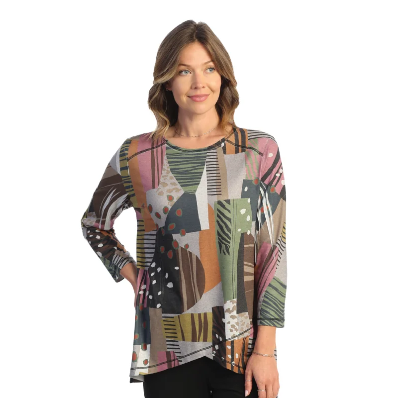 Jess & Jane "Doodles" Tunic with Criss Cross Hem - ST4-1738 - Sizes M & XL