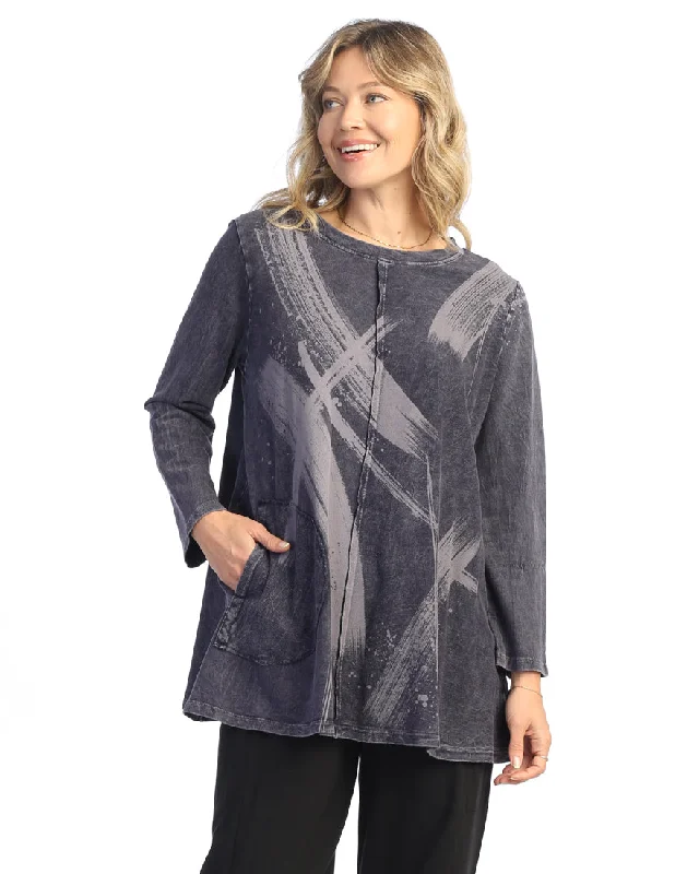 Jess & Jane "Drama" Mineral Washed French Terry Top - M121-2027