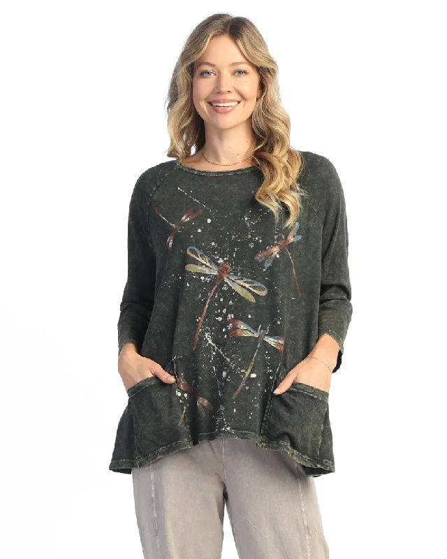 Jess & Jane "Fairy Duet" Mineral Washed Patch Pocket Tunic Top - M12-2043