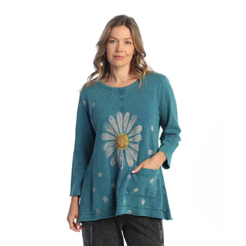 Jess & Jane "Happy Days" Mineral Washed Cotton Fleece Pocket Tunic - M88-1361