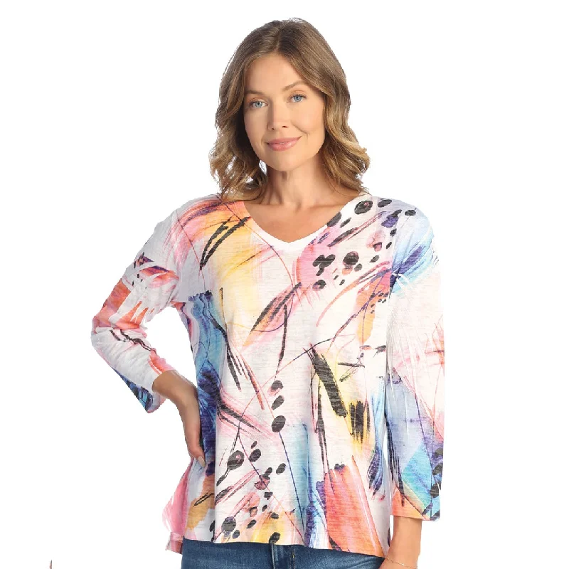 Jess & Jane "Kayla" Burnout Hi-Low Tunic Top - AJ3-1786