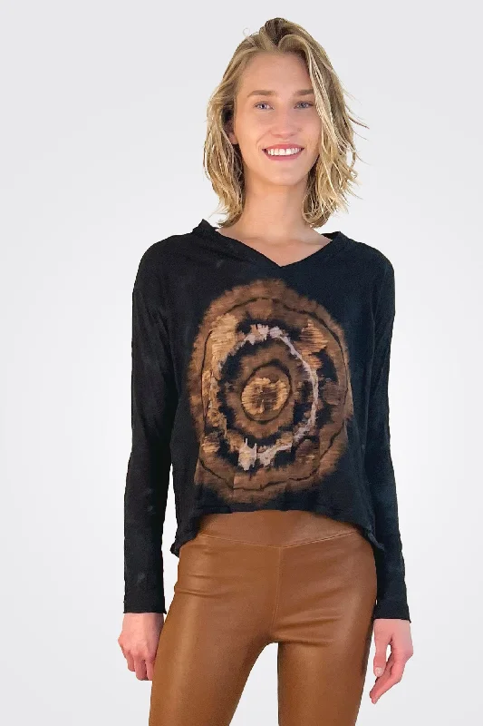 V Neck Long Sleeve Top - Fire Ring