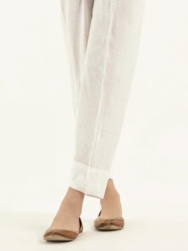 Embroidered Raw Silk Trousers(Pret)