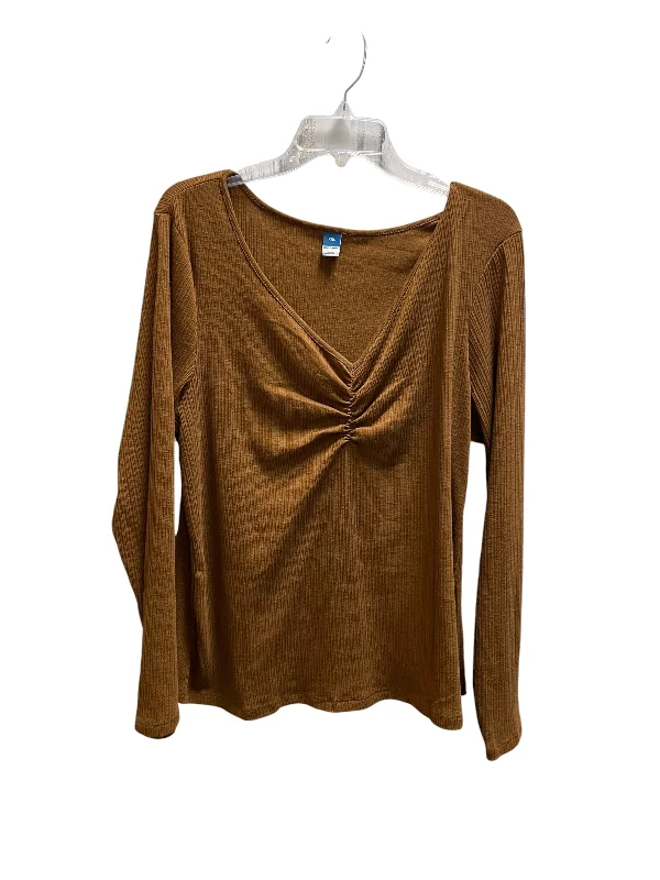 Top Long Sleeve By Old Navy In Brown, Size: 2x