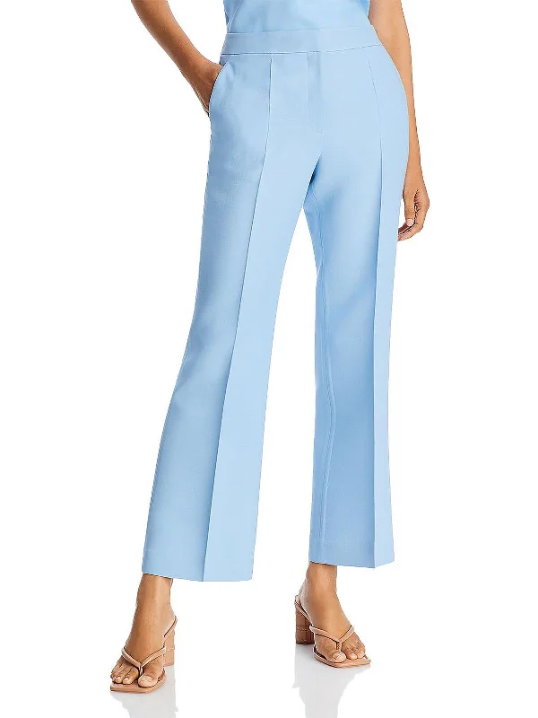 Womens Wool Flared Ankle Pants