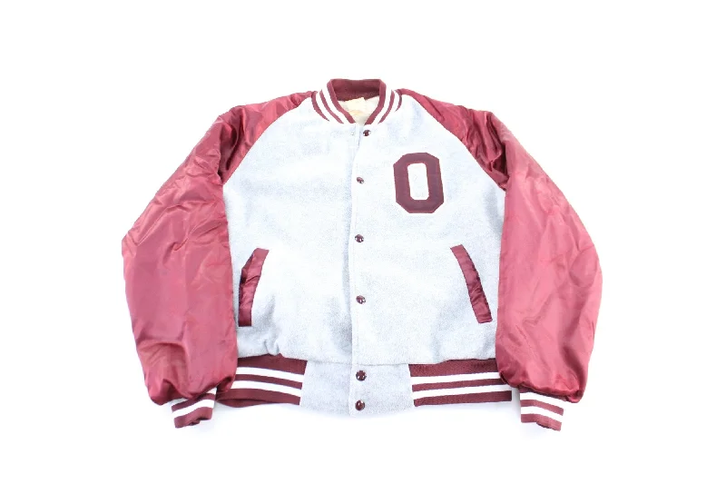 80's Chalk Line Burgundy & Grey Varsity Jacket