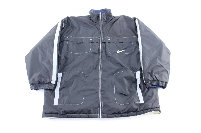 90's Nike Embroidered Logo Reversible Zip Up Jacket