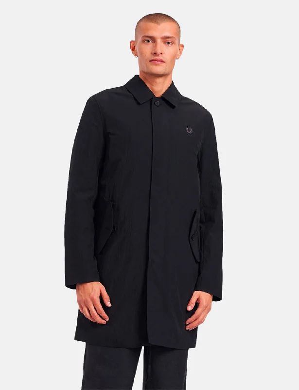 Fred Perry Button Through Mac - Black