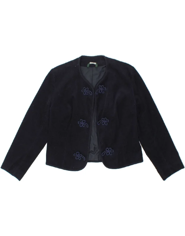 LAURA ASHLEY Womens Corduroy Bolero Jacket UK 10 Small  Navy Blue Cotton