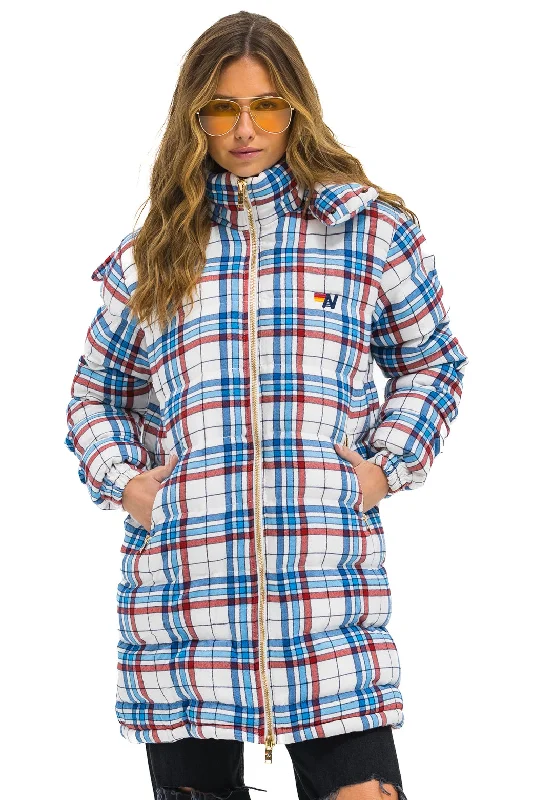 PLAID UNISEX LONG TREKKER JACKET - MONTAUK PLAID