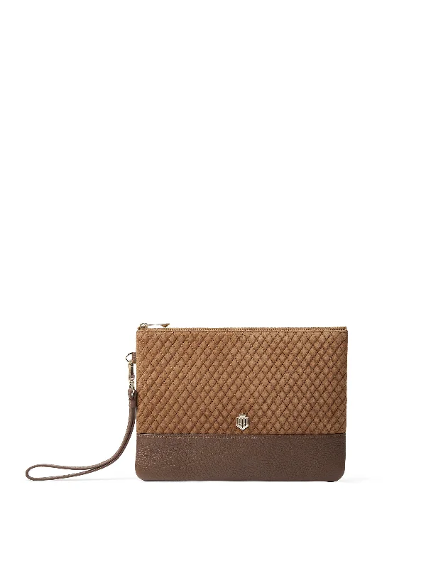 Highbury Clutch - Quilted Tan