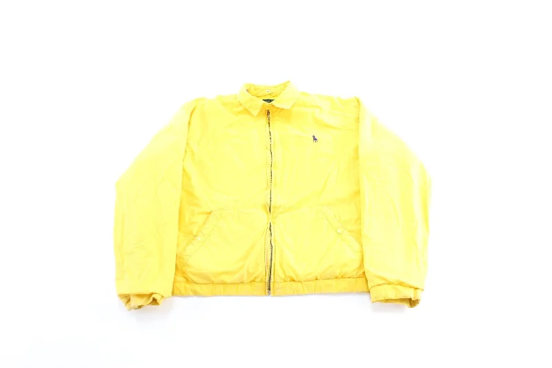 Women's Ralph Lauren Embroidered Logo Yellow Zip Up Jacket