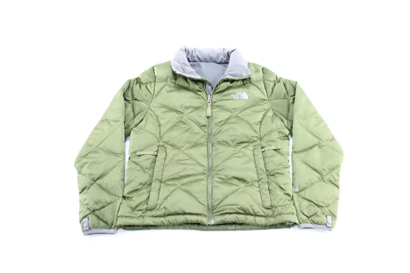 Women's The North Face 550 Embroidered Logo Green Zip Up Jacket