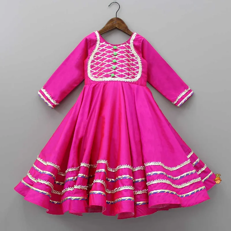 Gorgeous Gota Lace Work Pink Anarkali