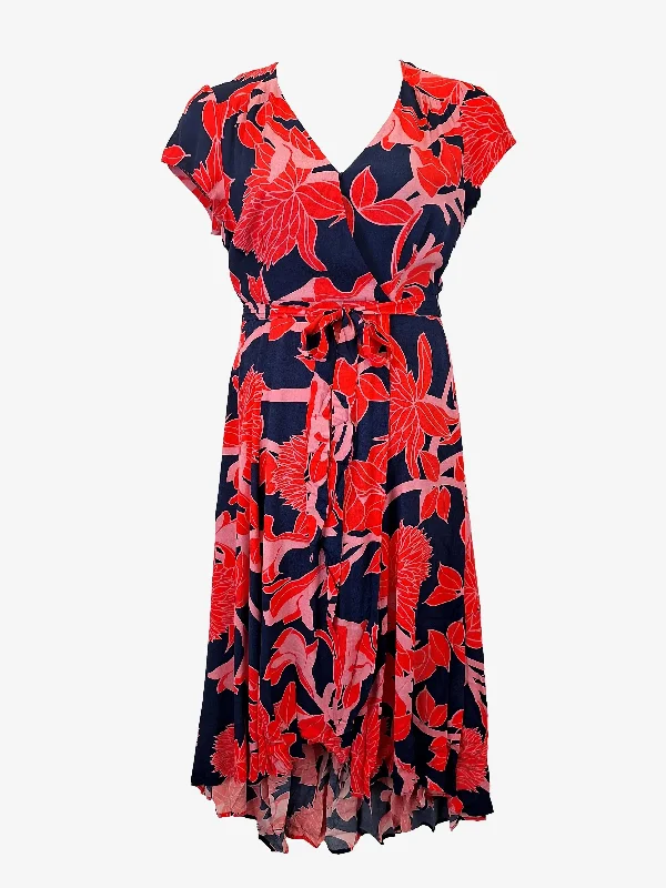 Leona Edmiston Nay Floral Wrap Summer Maxi Dress Size 12