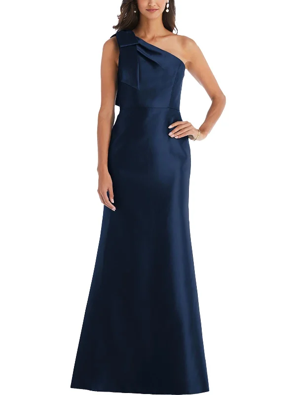 Womens Satin Maxi Evening Dress