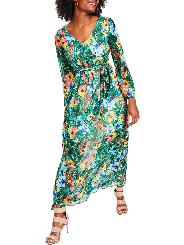 Womens Floral Long Maxi Dress