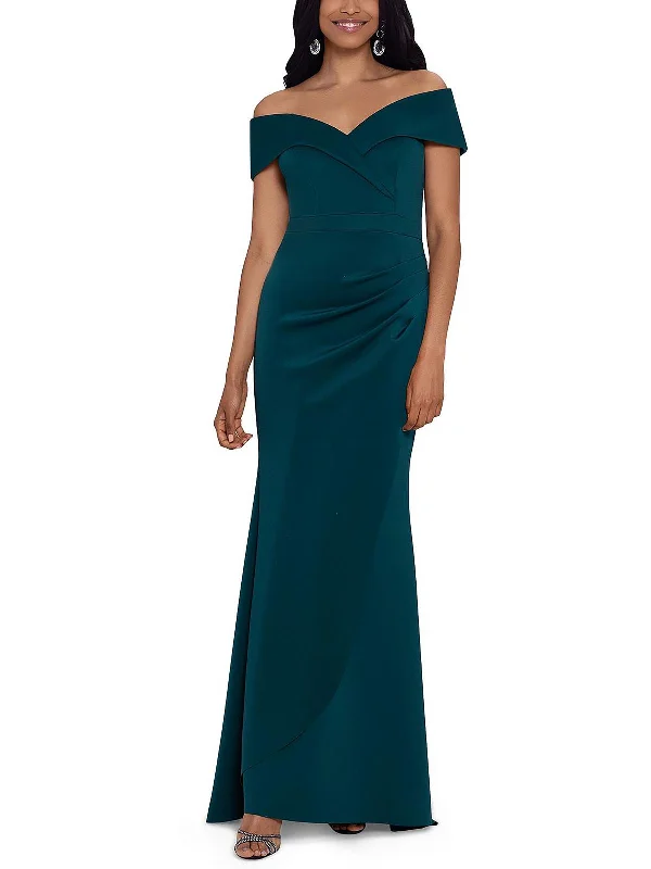 Womens Off-The-Shoulder Long Evening Dress