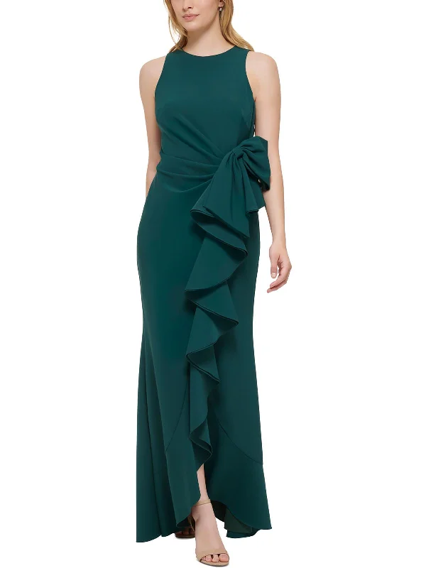 Womens Ruffles Long Evening Dress