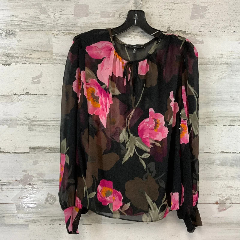 Blouse Long Sleeve By White House Black Market In Black, Size: Mp