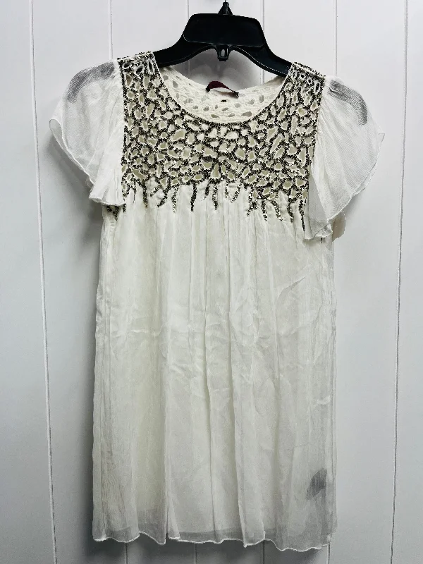 Blouse Short Sleeve By ANGELINA In White, Size: S