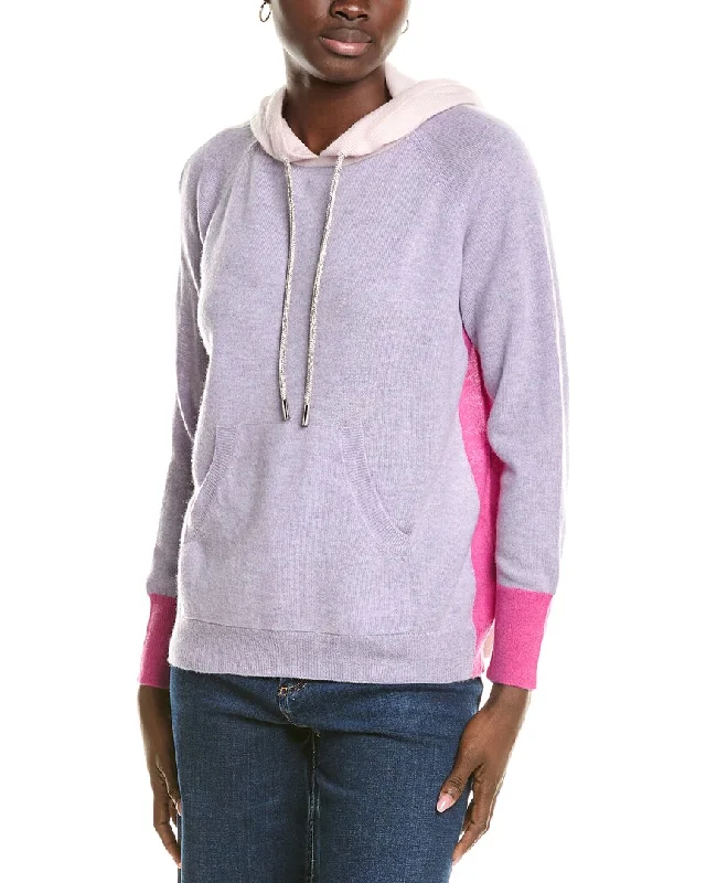 Brodie Cashmere Wool & Cashmere-Blend Contrast Bling String Hoodie