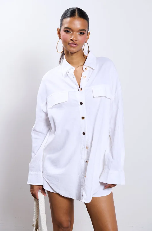 CHIC SUMMER LOOK LONG SLEEVE BUTTON DOWN