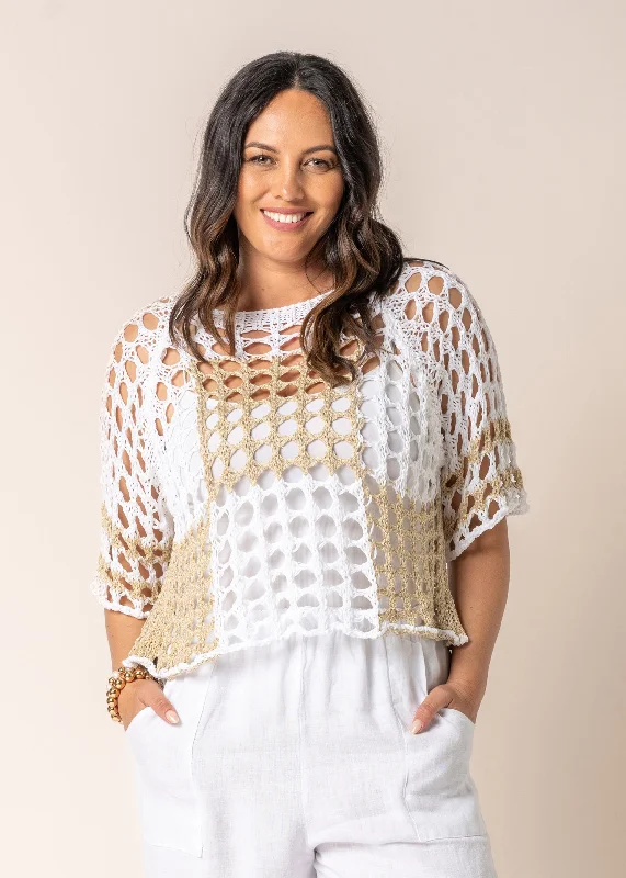 Sparkle Knit Top in Gold